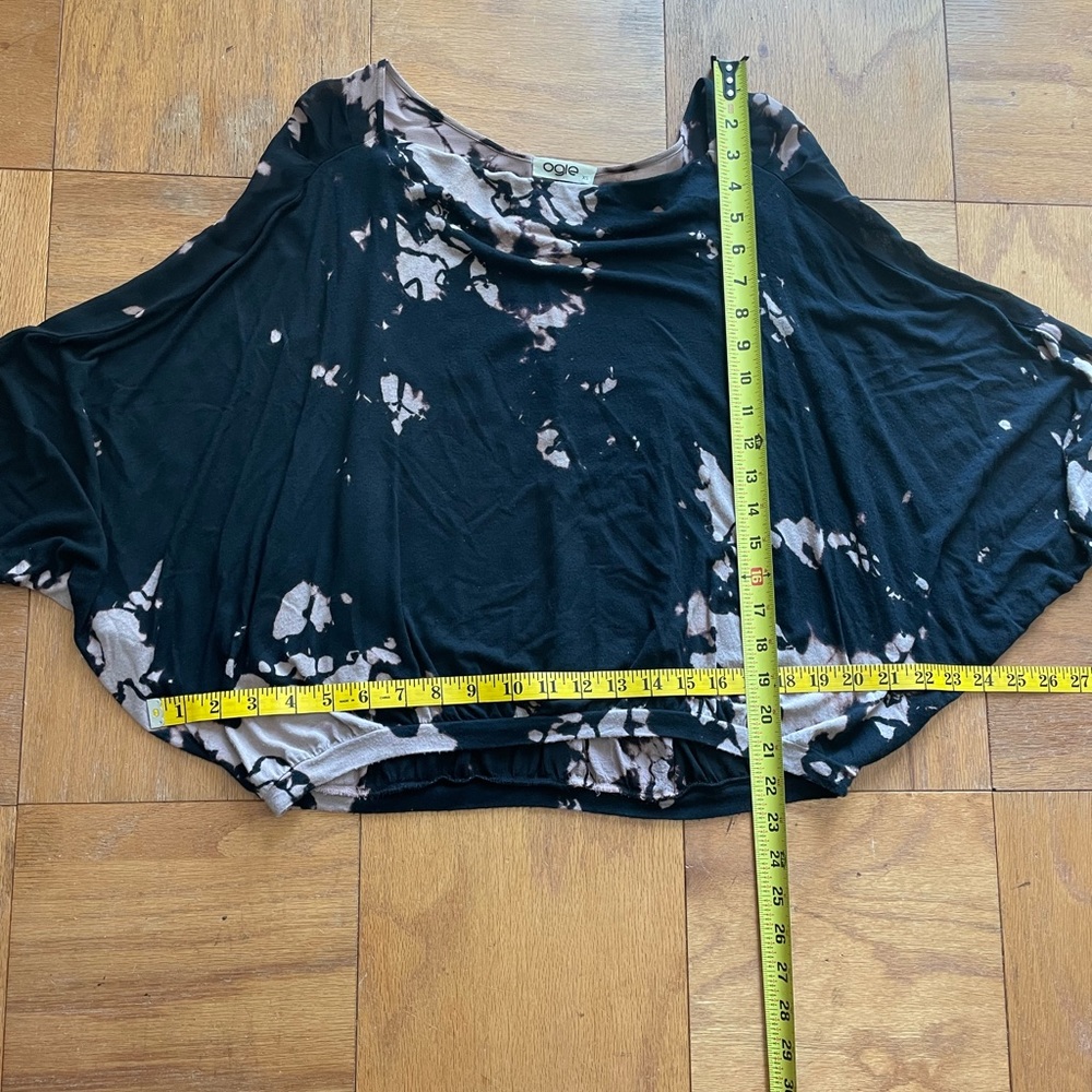 Ogle Tie-Dye Blouse Brown/Tan Flowy - Size XS